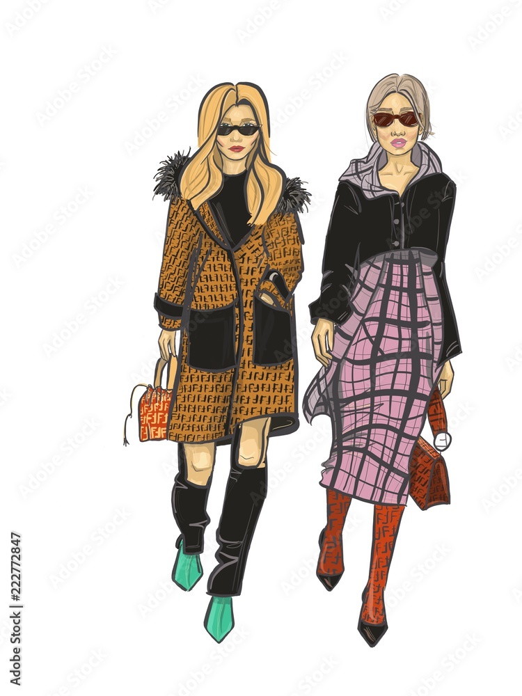 Two girls on fashion week