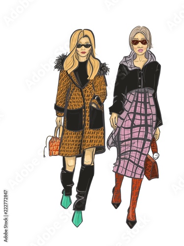 Two girls on fashion week