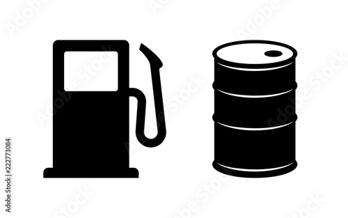 Gas Pump and Oil Barrel Vector Clip Art