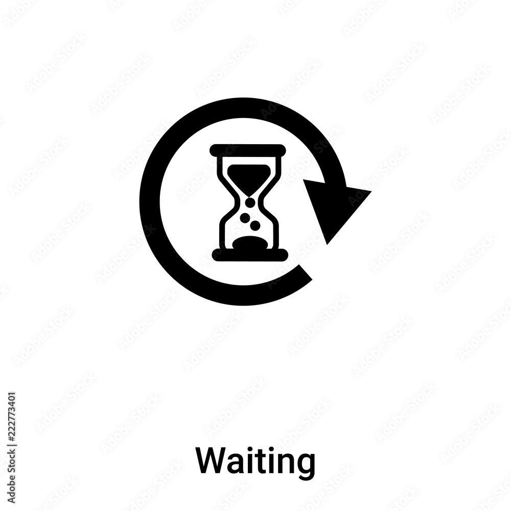 Waiting icon vector isolated on white background, logo concept of Waiting sign on transparent background, black filled symbol Waiting icon vector isolated on white background, logo concept of Waiting sign on transparent background, black filled symbol