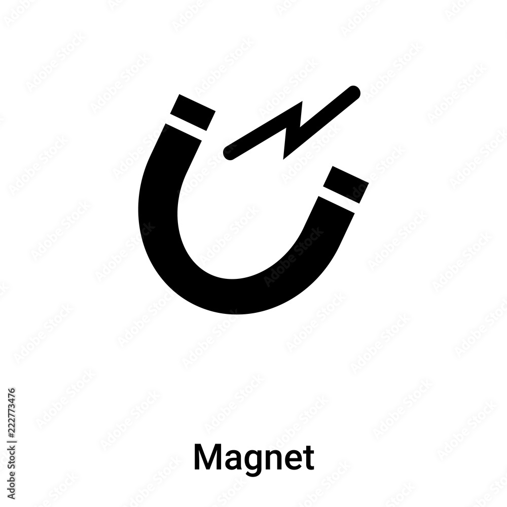 Magnet icon vector isolated on white background, logo concept of Magnet sign on transparent background, black filled symbol Magnet icon vector isolated on white background, logo concept of Magnet sign on transparent background, black filled symbol