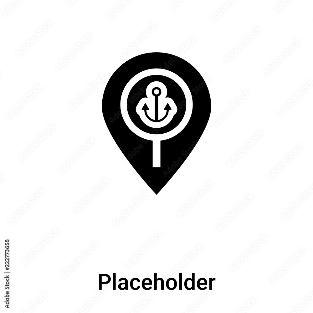 Placeholder icon vector isolated on white background, logo concept of Placeholder sign on transparent background, black filled symbol Placeholder icon vector isolated on white background, logo concept of Placeholder sign on transparent background, black filled symbol