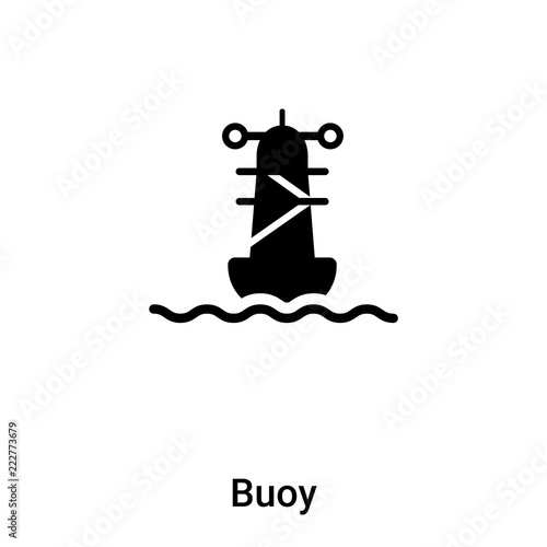 Buoy icon vector isolated on white background, logo concept of Buoy sign on transparent background, black filled symbol