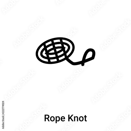 Rope Knot icon vector isolated on white background, logo concept of Rope Knot sign on