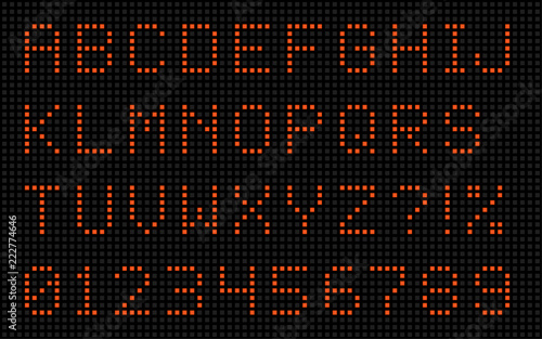 Square LED Dot-Matrix Display Font