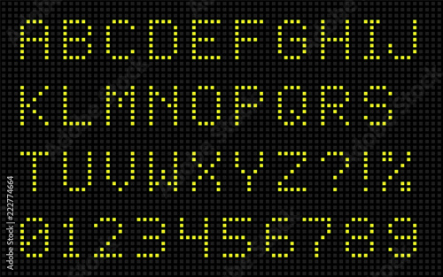 Square LED Dot-Matrix Display Font