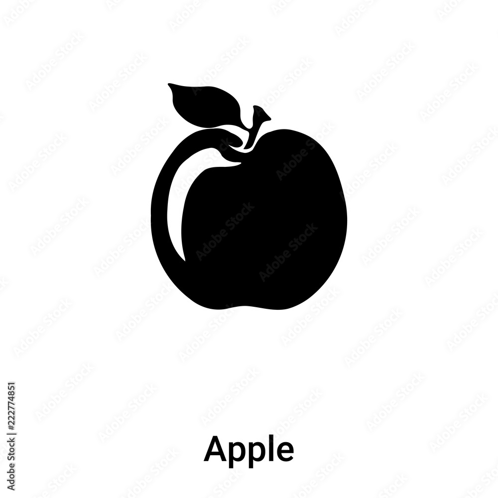 Apple icon vector isolated on white background, logo concept of Apple sign  on transparent background, black filled symbol Stock Vector | Adobe Stock