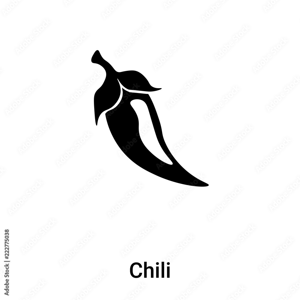 Chili icon vector isolated on white background, logo concept of Chili sign on transparent background, black filled symbol Chili icon vector isolated on white background, logo concept of Chili sign on transparent background, black filled symbol