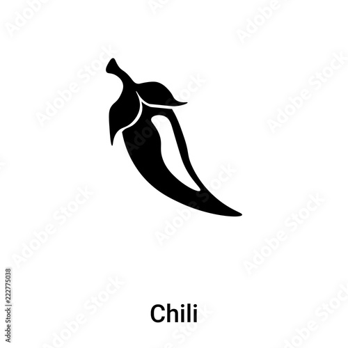 Chili icon vector isolated on white background, logo concept of Chili sign on transparent background, black filled symbol