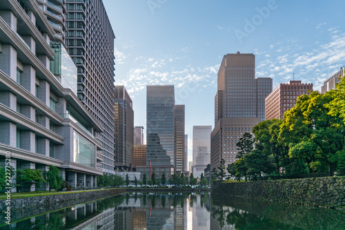 Office buildings and skyscrapers in Tokyo city downtown area