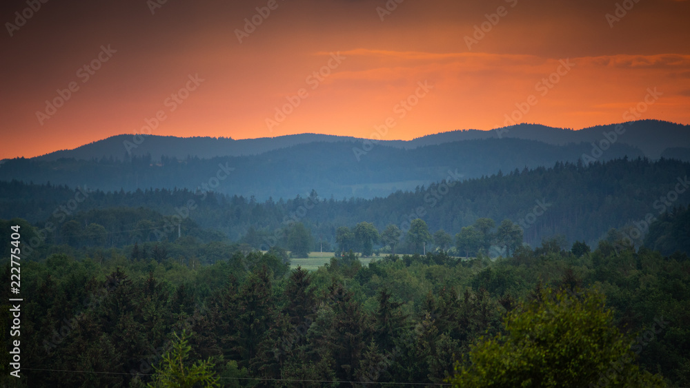 The last light above the mountains