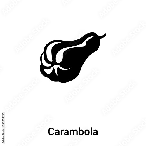 Carambola icon vector isolated on white background, logo concept of Carambola sign on transparent background, black filled symbol