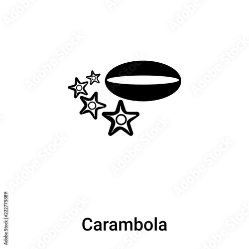 Carambola icon vector isolated on white background, logo concept of Carambola sign on transparent background, black filled symbol