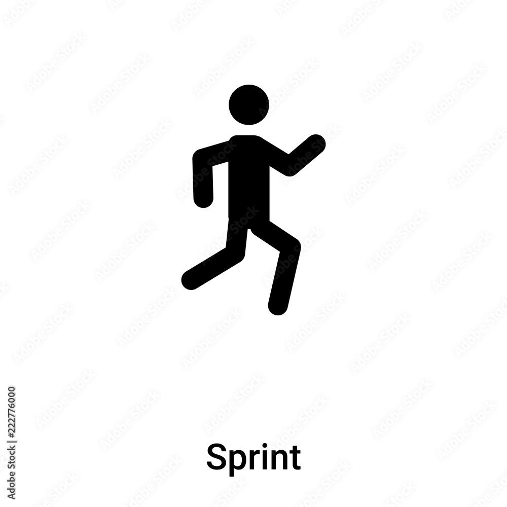 Sprint icon vector isolated on white background, logo concept of Sprint sign on transparent background, black filled symbol