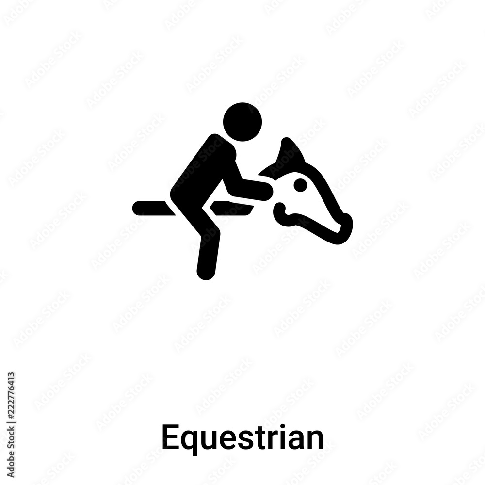 Equestrian icon vector isolated on white background, logo concept of Equestrian sign on transparent background, black filled symbol Equestrian icon vector isolated on white background, logo concept of Equestrian sign on transparent background, black filled symbol