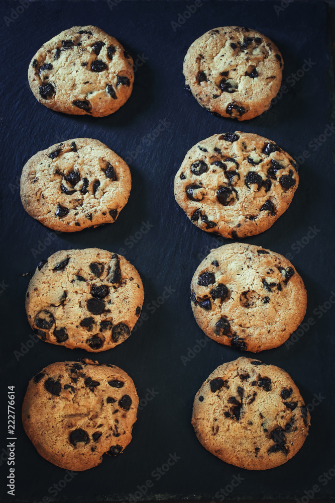 cookies on a black background
