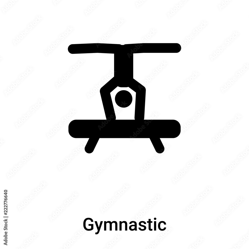 Gymnastic icon vector isolated on white background, logo concept of Gymnastic sign on transparent background, black filled symbol Gymnastic icon vector isolated on white background, logo concept of Gymnastic sign on transparent background, black filled symbol