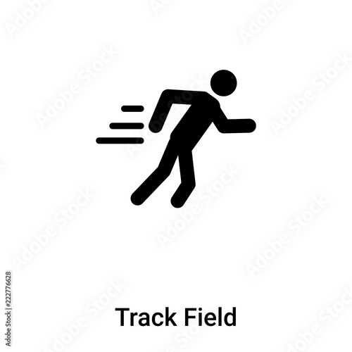 Track Field icon vector isolated on white background, logo concept of Track Field sign on transparent background, black filled symbol