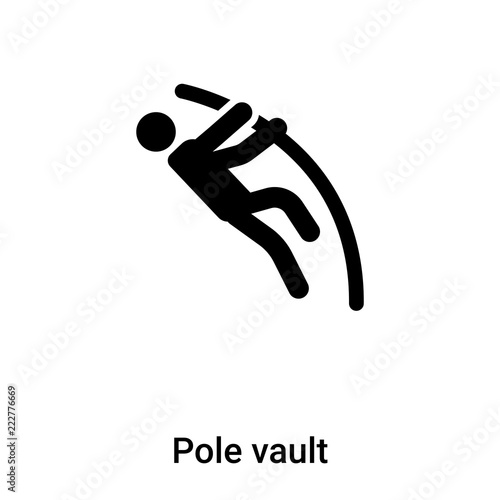 Pole vault icon vector isolated on white background, logo concept of Pole vault sign on transparent background, black filled symbol