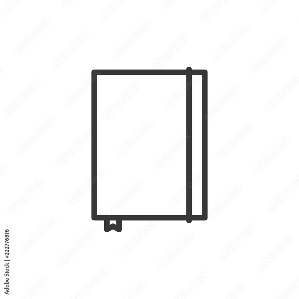 Hard Cover notepad, notebook icon. Vector thin line diary illustration Hard Cover notepad, notebook icon. Vector thin line diary illustration