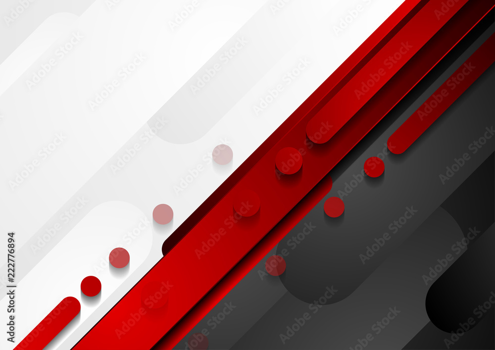 Red, black and grey geometric tech abstract background Stock Vector | Adobe  Stock