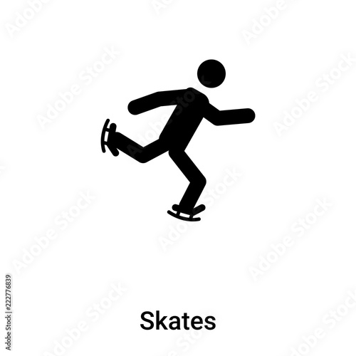 Skates icon vector isolated on white background, logo concept of Skates sign on transparent background, black filled symbol