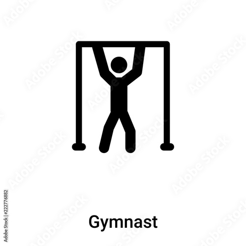 Gymnast icon vector isolated on white background, logo concept of Gymnast sign on transparent background, black filled symbol