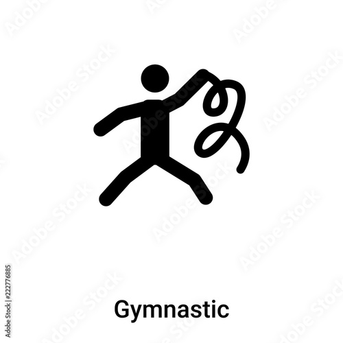 Gymnastic icon vector isolated on white background, logo concept of Gymnastic sign on transparent background, black filled symbol