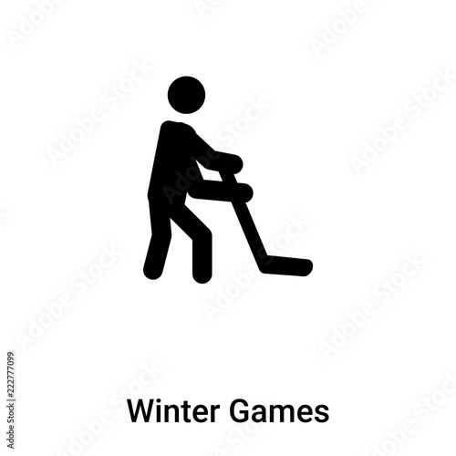 Winter Games icon vector isolated on white background, logo concept of Winter Games sign on transparent background, black filled symbol