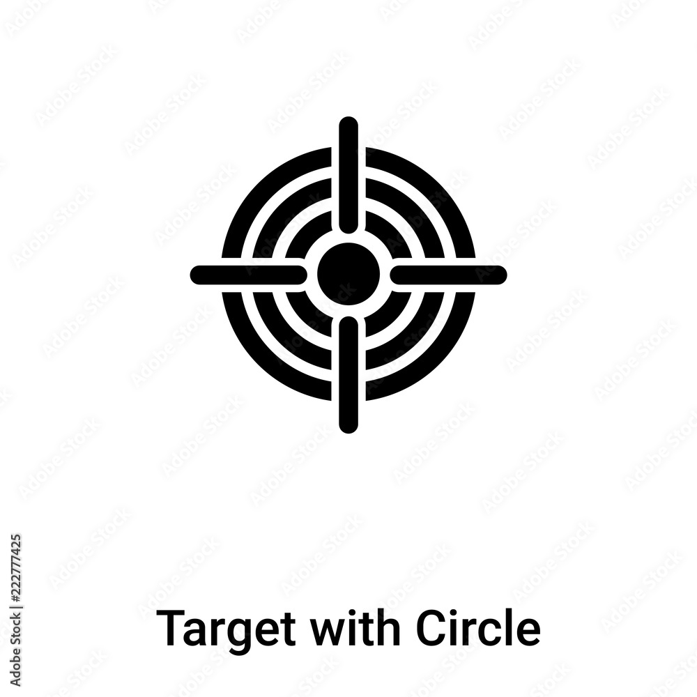 Target with Circle icon vector isolated on white background, logo concept of Target with Circle sign on transparent background, black filled symbol Target with Circle icon vector isolated on white background, logo concept of Target with Circle sign on transparent background, black filled symbol