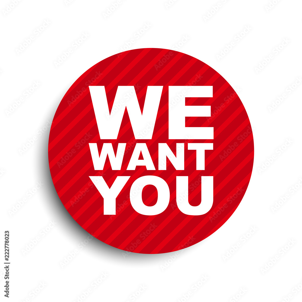red circle banner element we want you red circle banner element we want you
