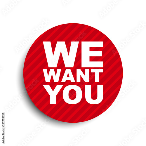 red circle banner element we want you