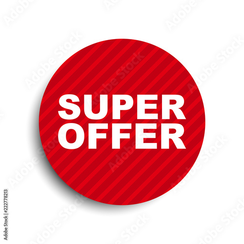 red circle banner element super offer
