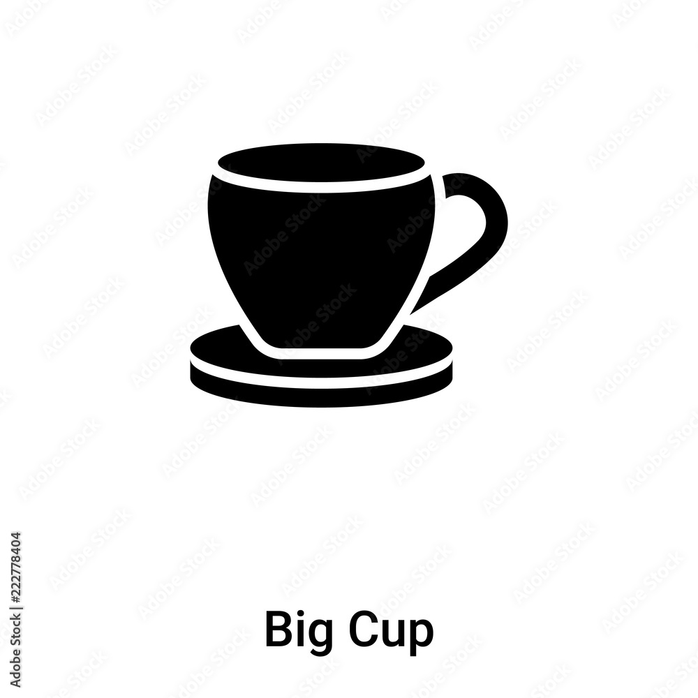 Big Cup icon vector isolated on white background, logo concept of Big Cup sign on transparent background, black filled symbol Big Cup icon vector isolated on white background, logo concept of Big Cup sign on transparent background, black filled symbol