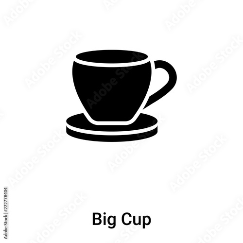 Big Cup icon vector isolated on white background, logo concept of Big Cup sign on transparent background, black filled symbol