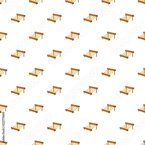 Rope bridge on a playground pattern. Cartoon illustration of rope bridge on a playground vector pattern for web