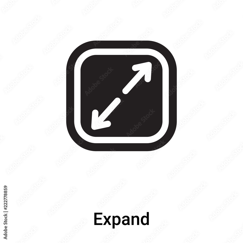 Expand icon vector isolated on white background, logo concept of Expand sign on transparent background, black filled symbol Expand icon vector isolated on white background, logo concept of Expand sign on transparent background, black filled symbol