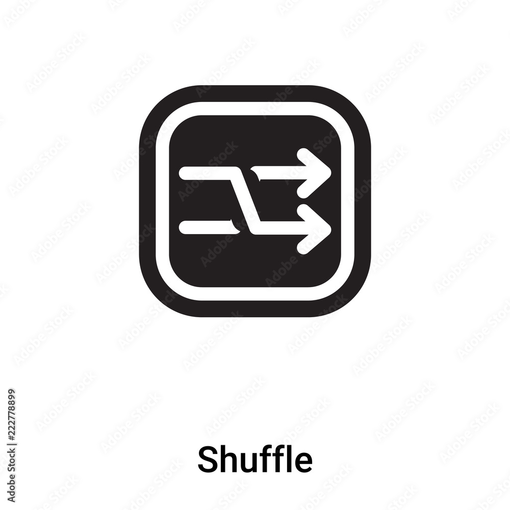 Shuffle icon vector isolated on white background, logo concept of Shuffle sign on transparent background, black filled symbol Shuffle icon vector isolated on white background, logo concept of Shuffle sign on transparent background, black filled symbol