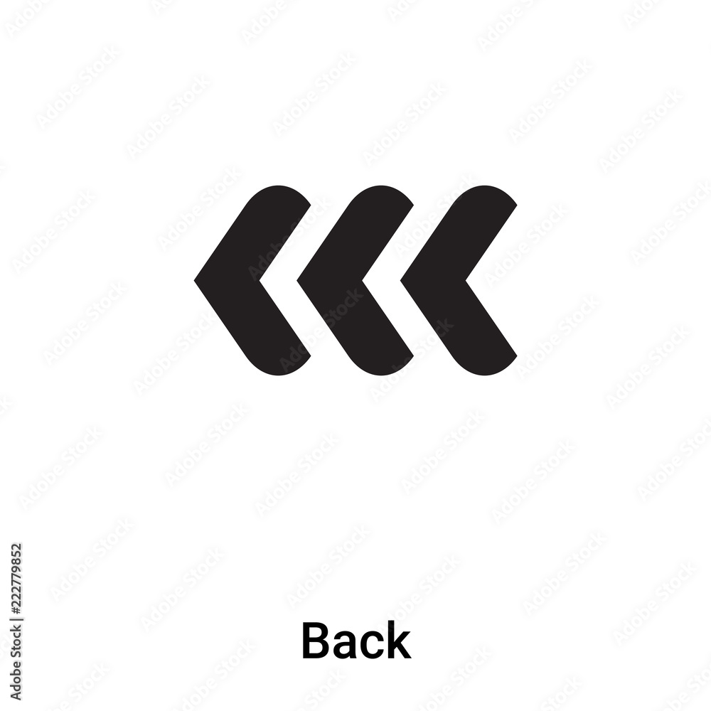 Back icon vector isolated on white background, logo concept of Back sign on transparent background, black filled symbol Back icon vector isolated on white background, logo concept of Back sign on transparent background, black filled symbol