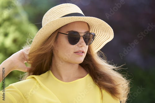 Portrait of young woman enjoy relaxing outdoor