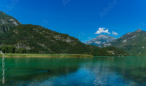 Fototapeta Naklejka Na Ścianę i Meble -  Beautiful alpine landscape on a idyllic mountain lake in the Alps