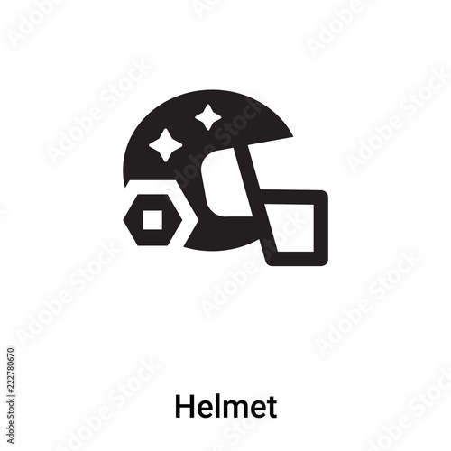 Helmet icon vector isolated on white background, logo concept of Helmet sign on transparent background, black filled symbol photo