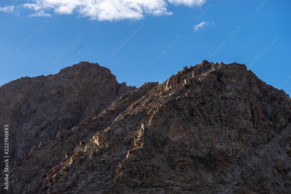 Mountain Valley with Blue sky in summer of Leh Ladakh  Jammu and Kashmir, India
