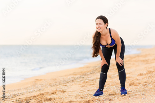 woman in sport bra after run