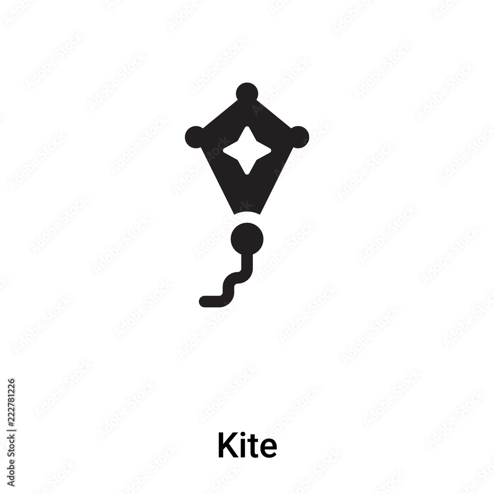 Kite icon vector isolated on white background, logo concept of Kite sign on transparent background, black filled symbol Kite icon vector isolated on white background, logo concept of Kite sign on transparent background, black filled symbol