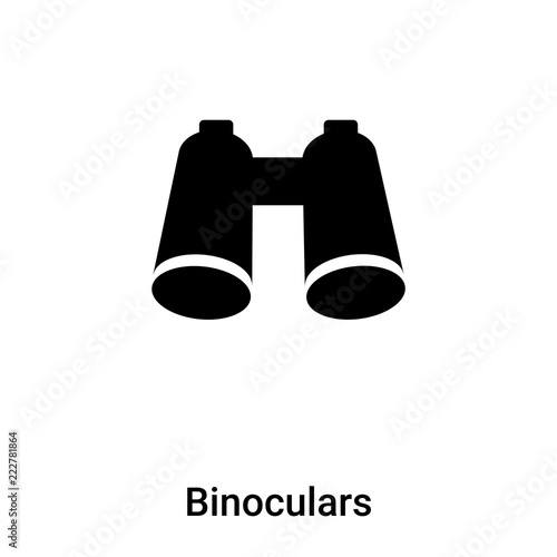 Binoculars icon vector isolated on white background, logo concept of Binoculars sign on transparent background, black filled symbol