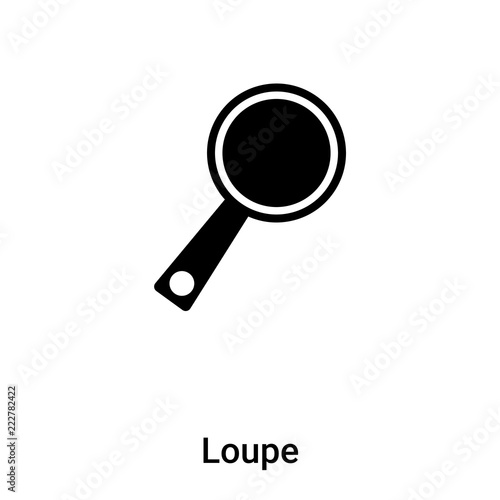Loupe icon vector isolated on white background, logo concept of Loupe sign on transparent background, black filled symbol