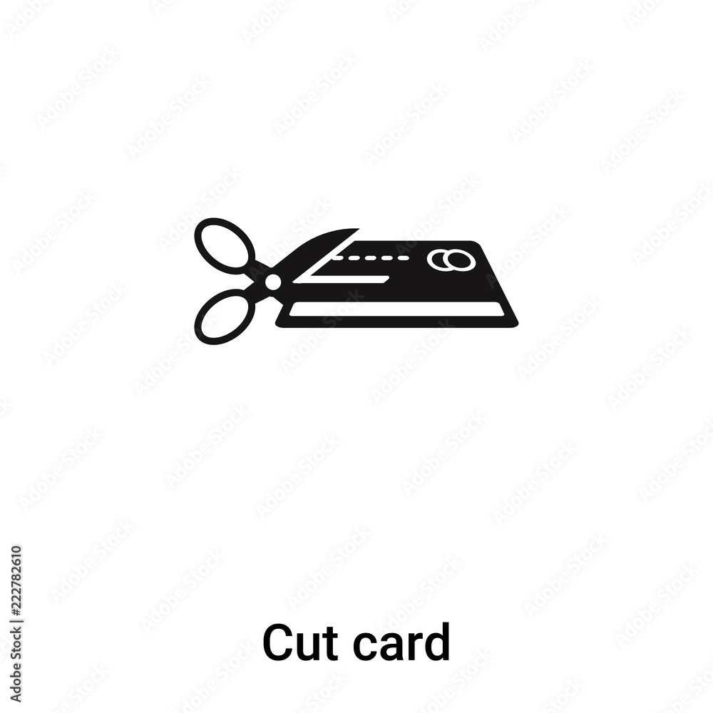 Cut card icon vector isolated on white background, logo concept of Cut