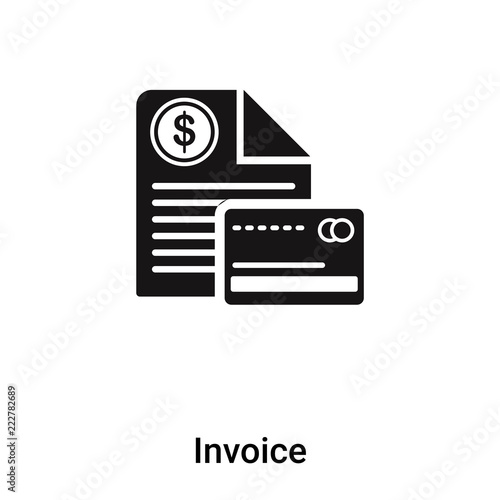 Invoice icon vector isolated on white background, logo concept of Invoice sign on transparent background, black filled symbol