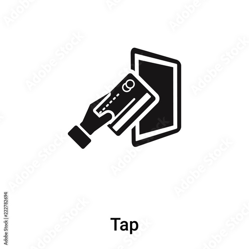 Tap icon vector isolated on white background, logo concept of Tap sign on transparent background, black filled symbol